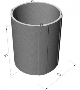 Рабоча камера колодязя КВГ20, D(зов)/d(вн)/h 2200x2000x1980 мм, бетон B25